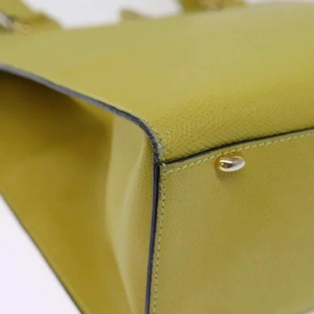 Celine Vintage Pre-owned Leather totes Yellow Dames