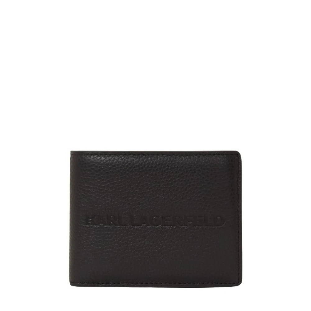 Karl Lagerfeld Zwart Gekorreld Portemonnee K Essential Brown Unisex