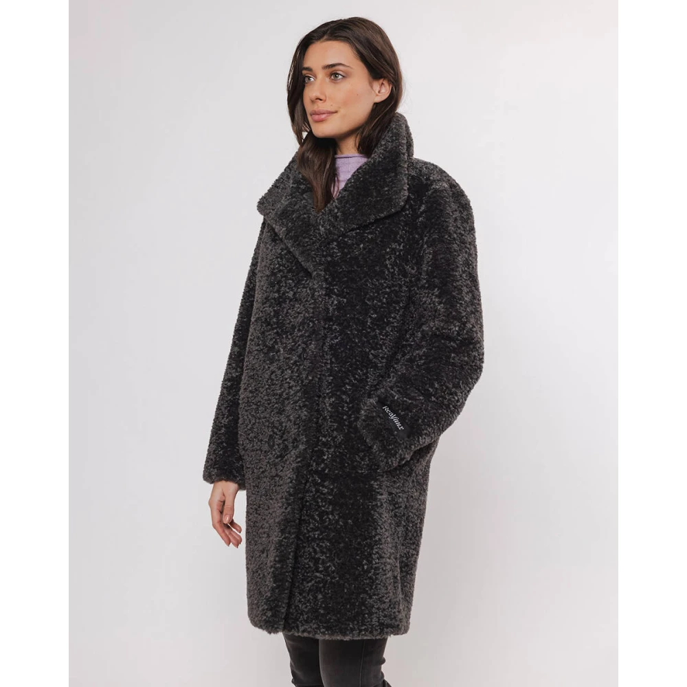 Rino&Pelle Teddy Coat Ena.7002412 Mid Long Style Gray Dames