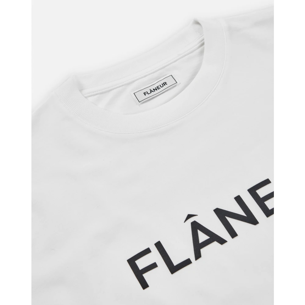 Flâneur Gedrukt Logo T-shirt White Heren