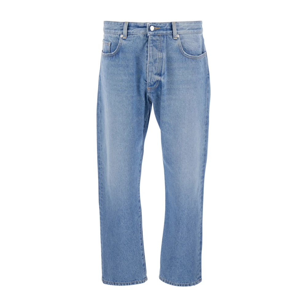 Icon Denim Uomo Blu Jeans Dritti Con Patch Logo