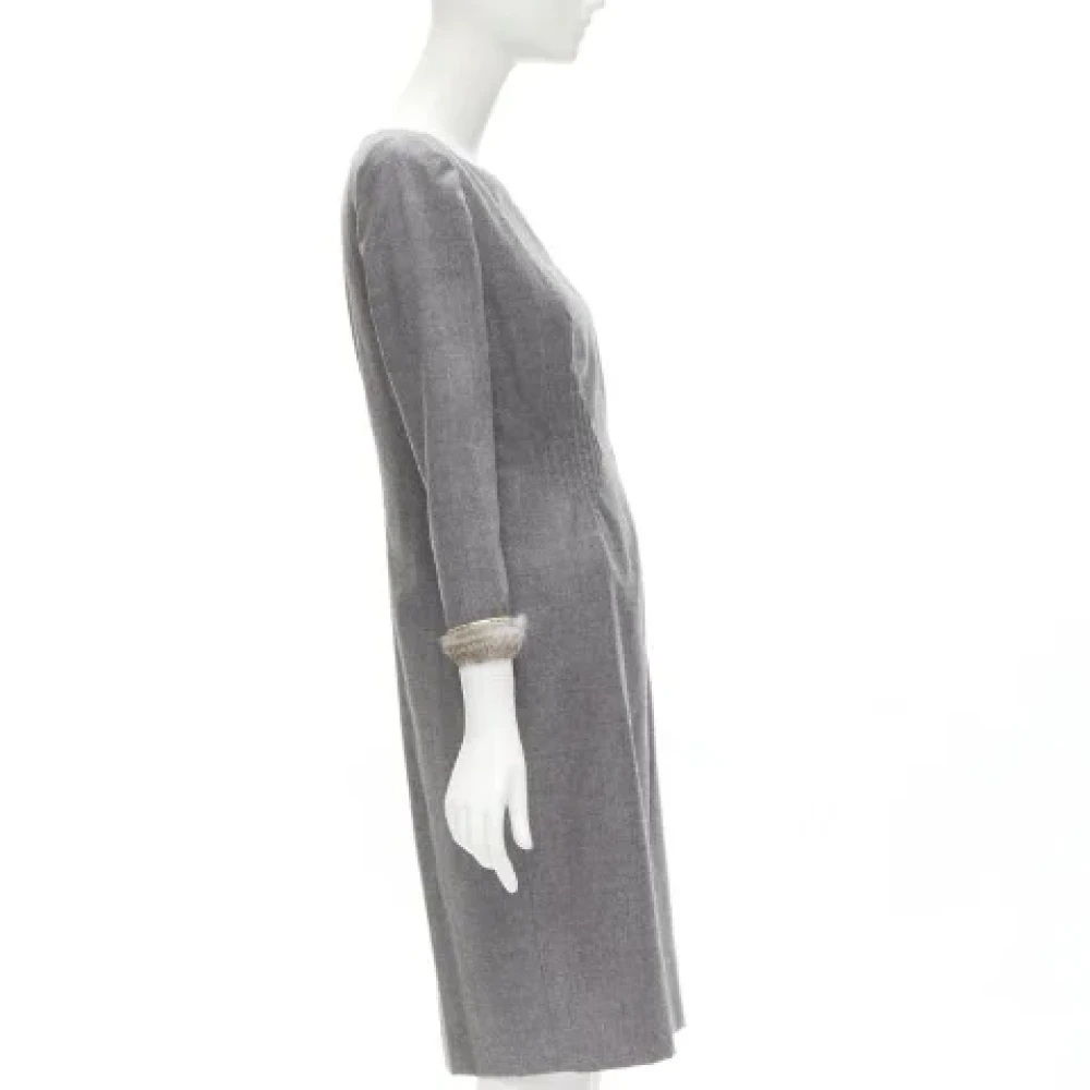 Valentino Vintage Pre-owned Wool dresses Gray Dames