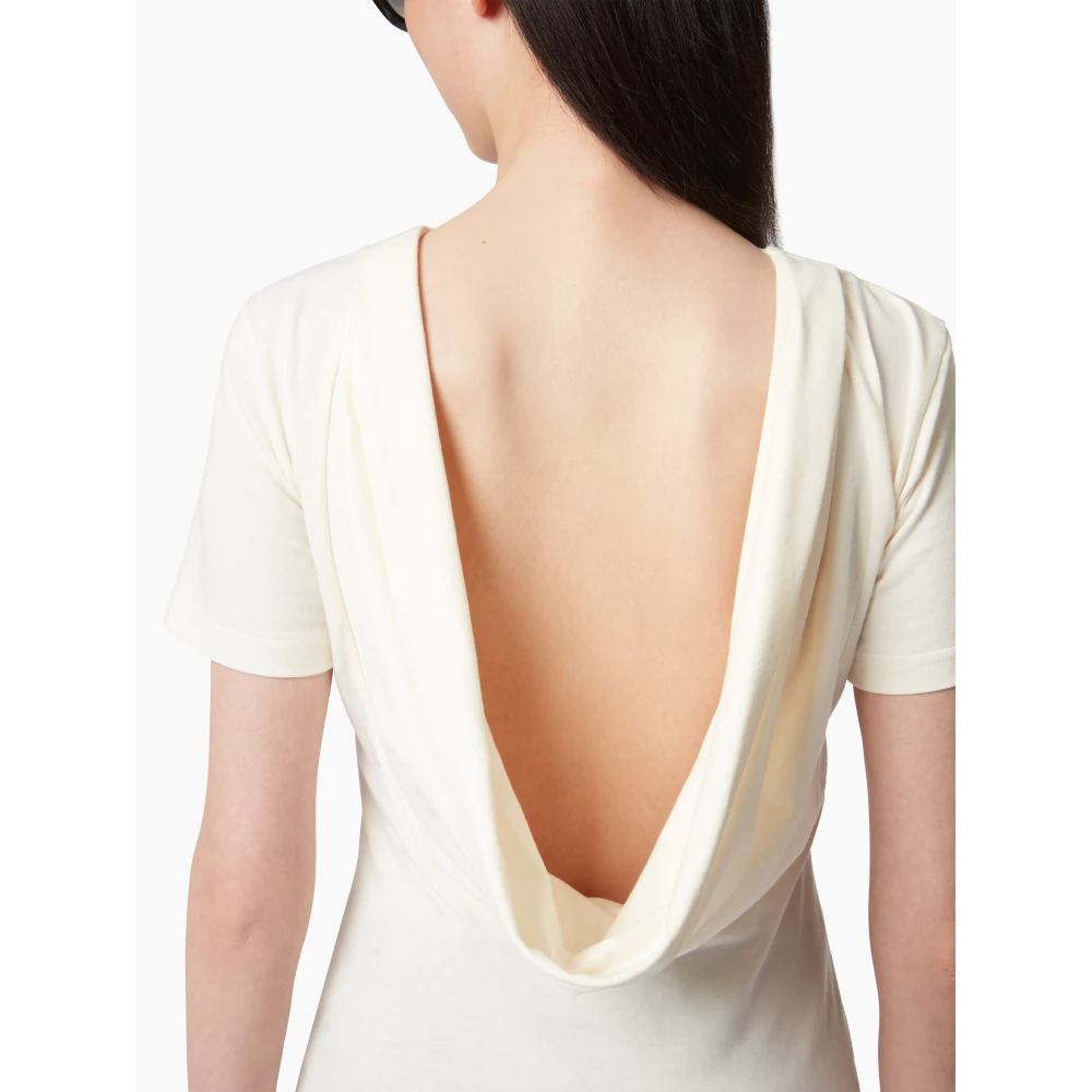 Nina Ricci T-Shirt MET Plunge Draped White Dames
