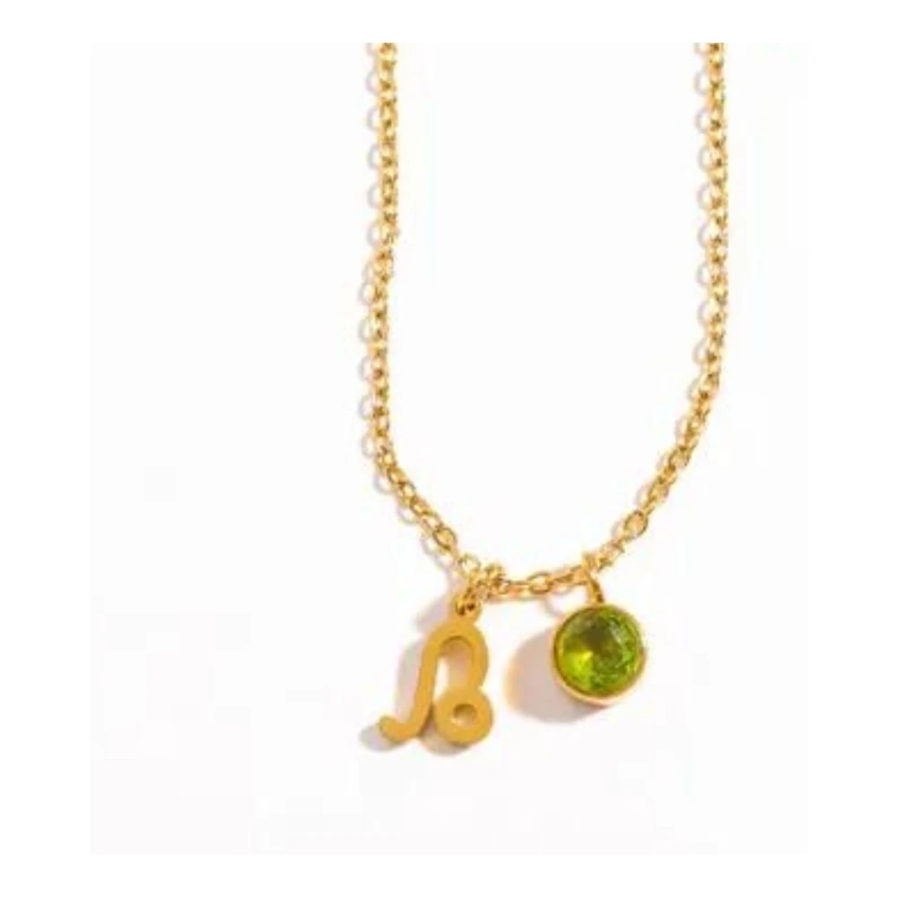 Dansk Copenhagen Peridot Leo Zodiac Halsband Guldpläterad Yellow, Dam