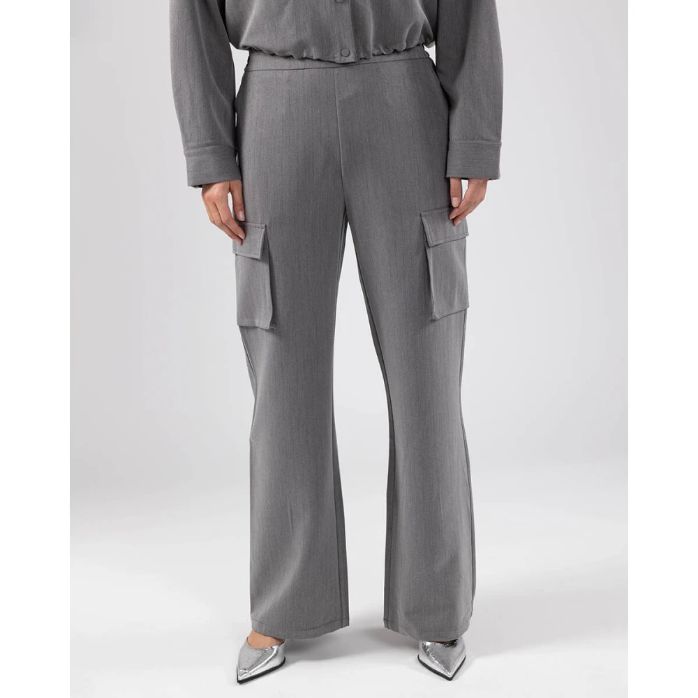 Nukus Gestreepte Hamburg Broek Fw240311 Gray Dames