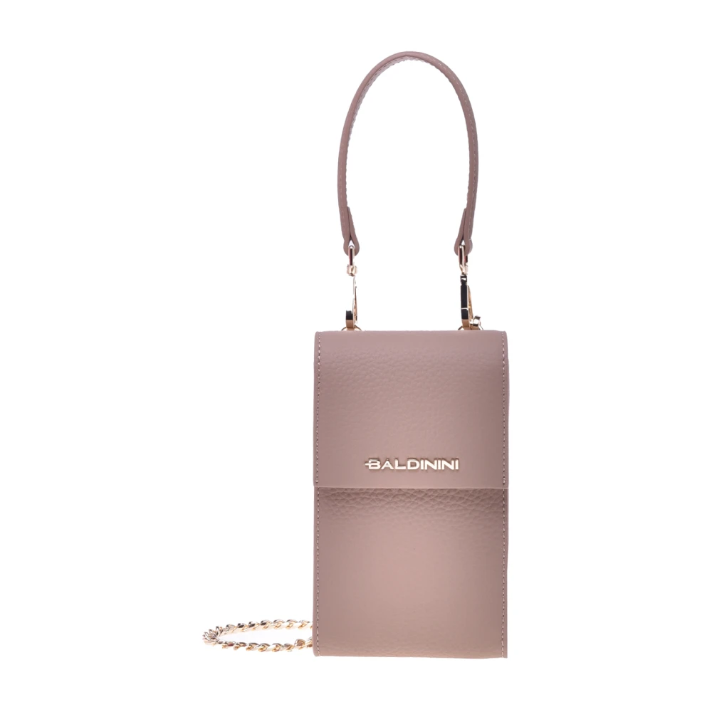 Baldinini Phone holder in nude tumbled leather Beige Dames