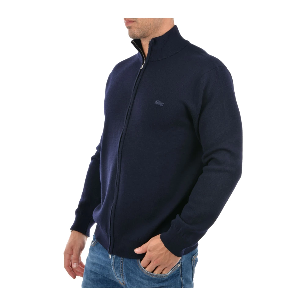 Lacoste Blauwe Zip Cardigan met Logo Blue Heren