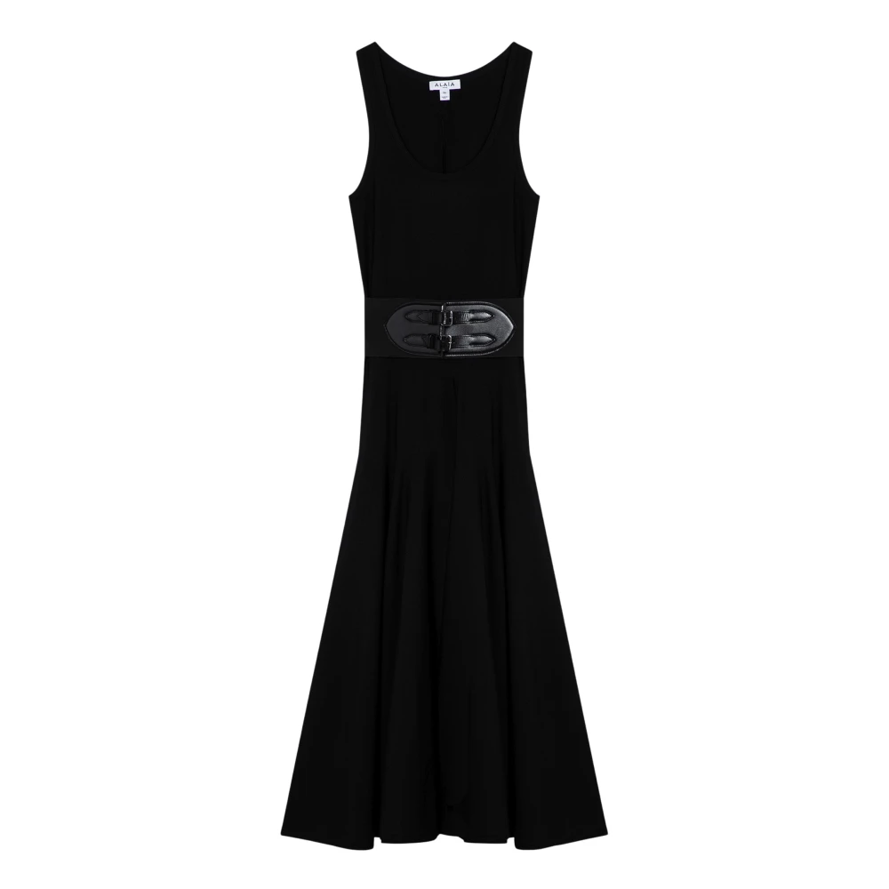 Alaïa Lange Damesjurk Elegante Stijl Black Dames