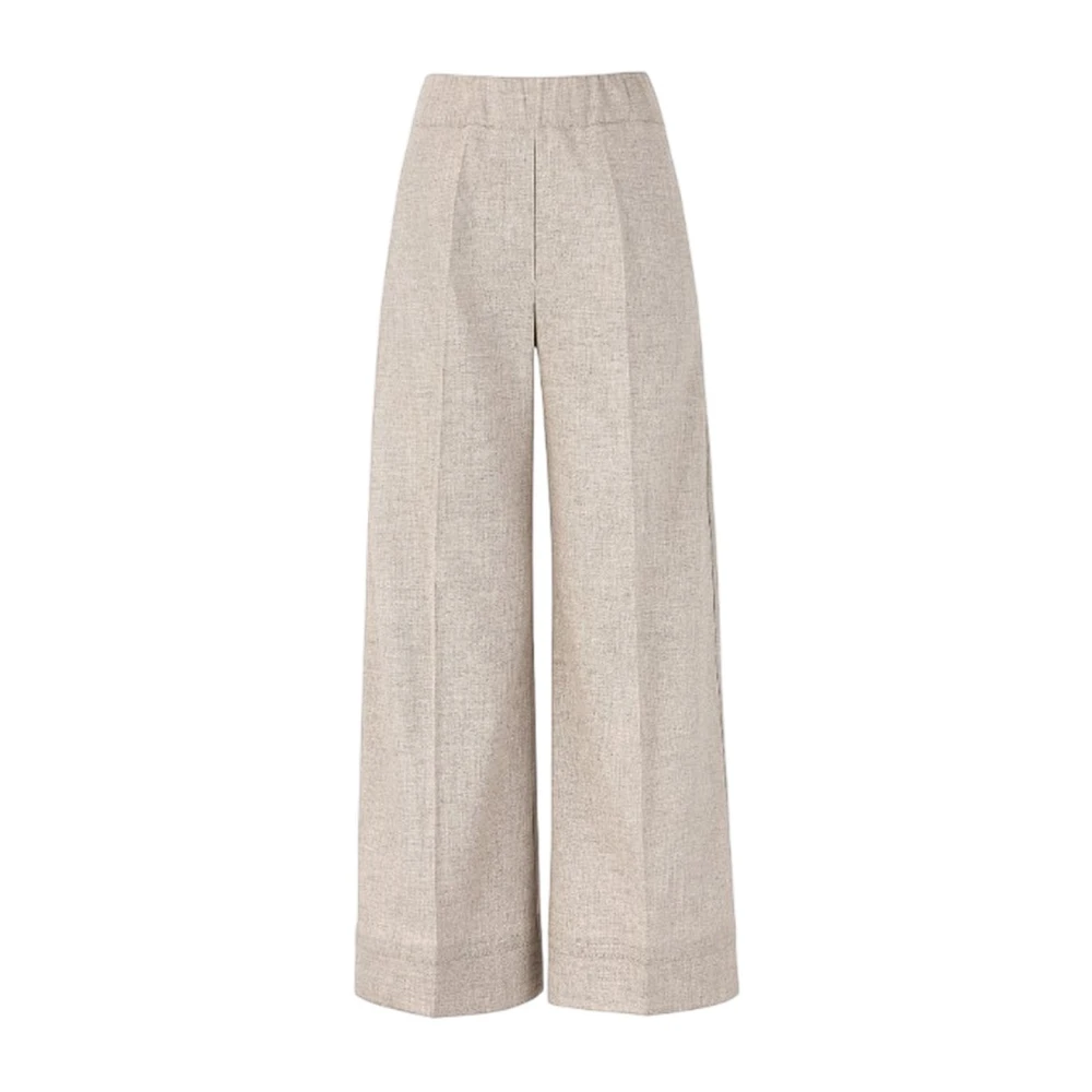D.exterior Women's White Wide Trousers, M, Wide Trousers