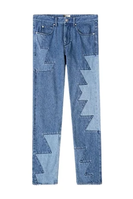 Straight Cut Patchwork Jeans
