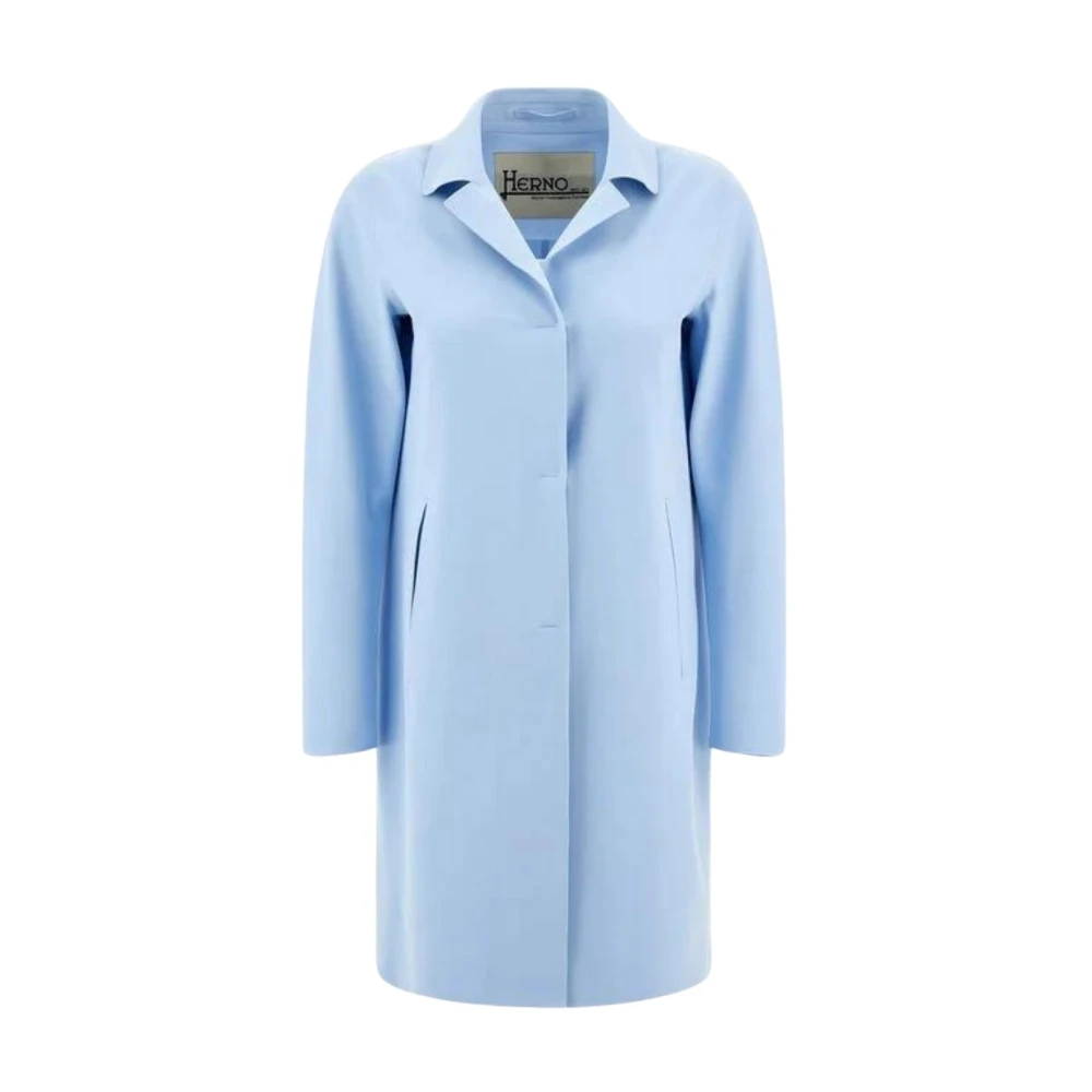 Herno Laser Cut Coat Relaxte pasvorm Blue Dames