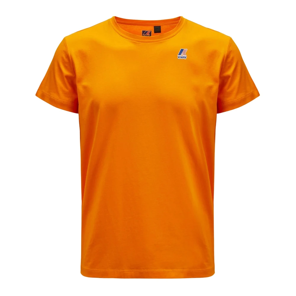 K-way Grafische Print Katoenen T-shirt Orange Heren