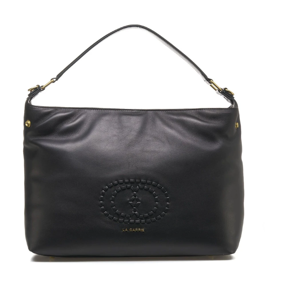 La Carrie Zwarte Leren Shopper Tas Black Dames