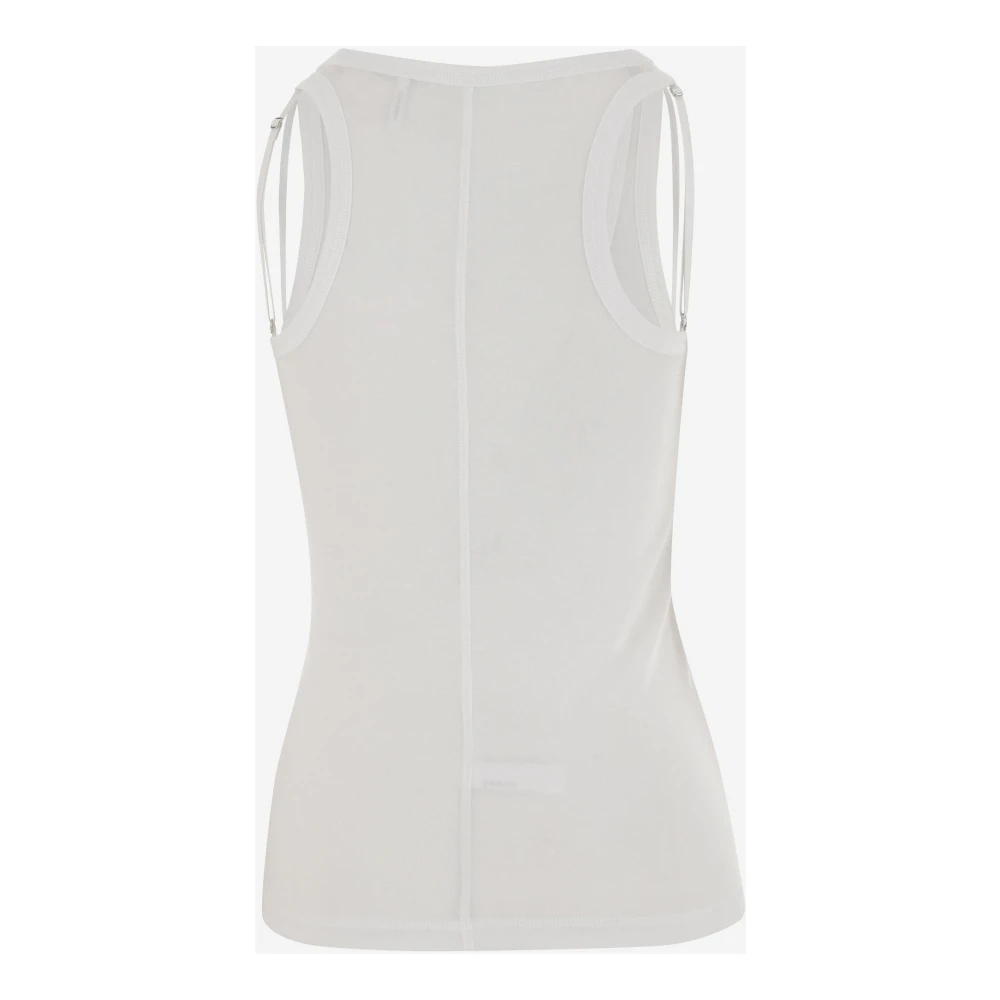 Helmut Lang Witte Tanktop Pima Katoen Modal White Dames