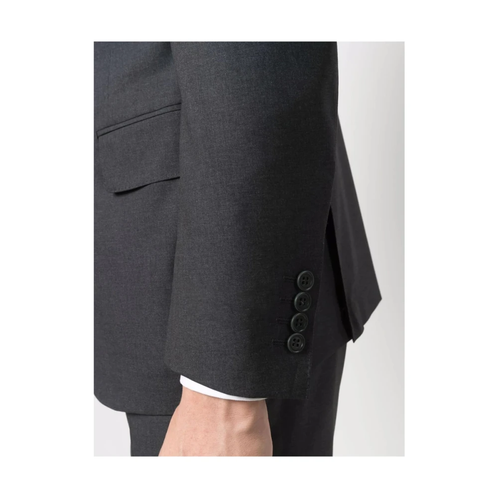Canali Grijs Wollen Blend Pak met Inkeping Revers Gray Heren