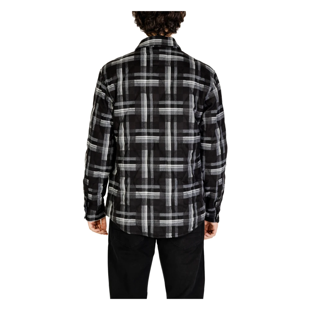 Gianni Lupo Geruite Overhemd Lange Mouw Zwart Black Heren