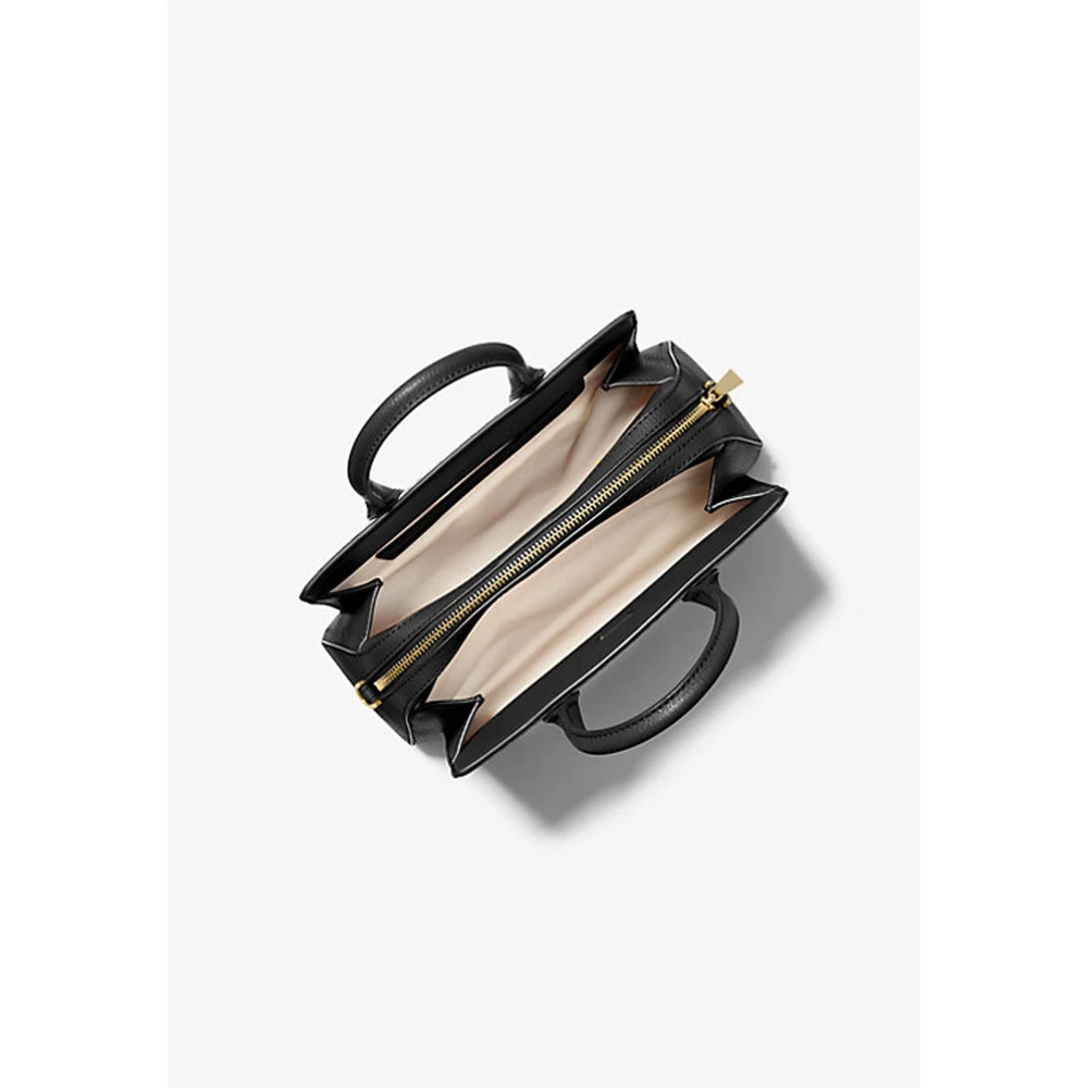 Michael Kors Gestructureerde lederen schoudertas Black Dames