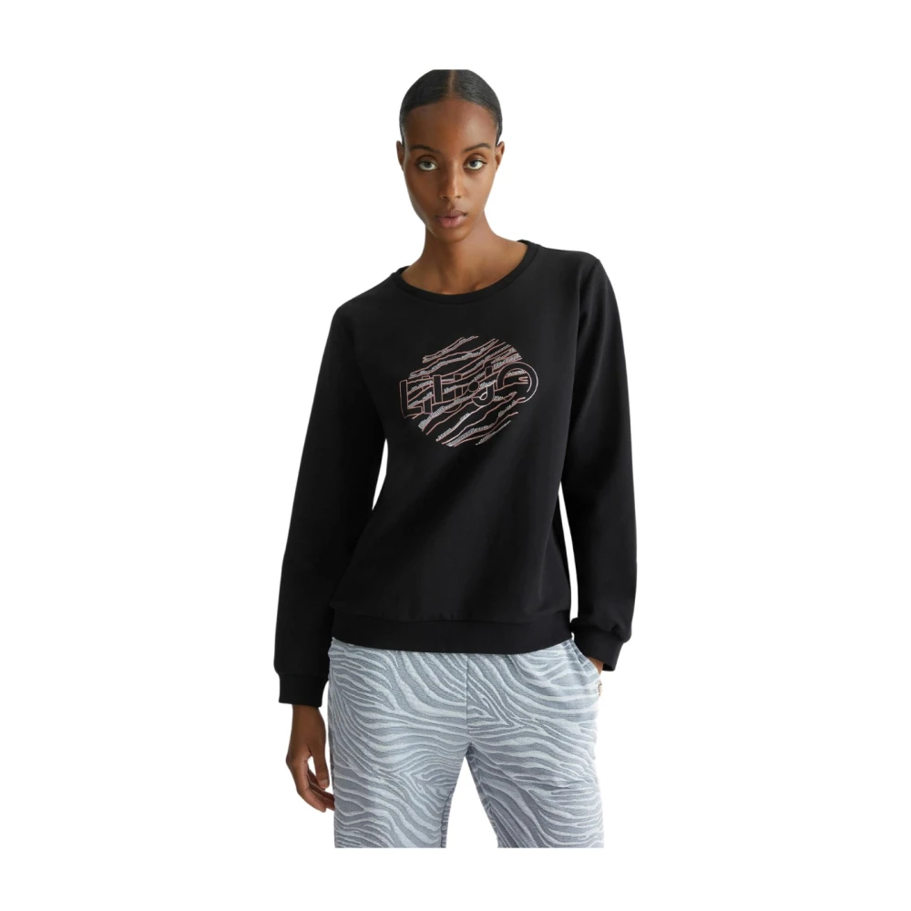Liu Jo Sweatshirt met edelstenen Black Dames