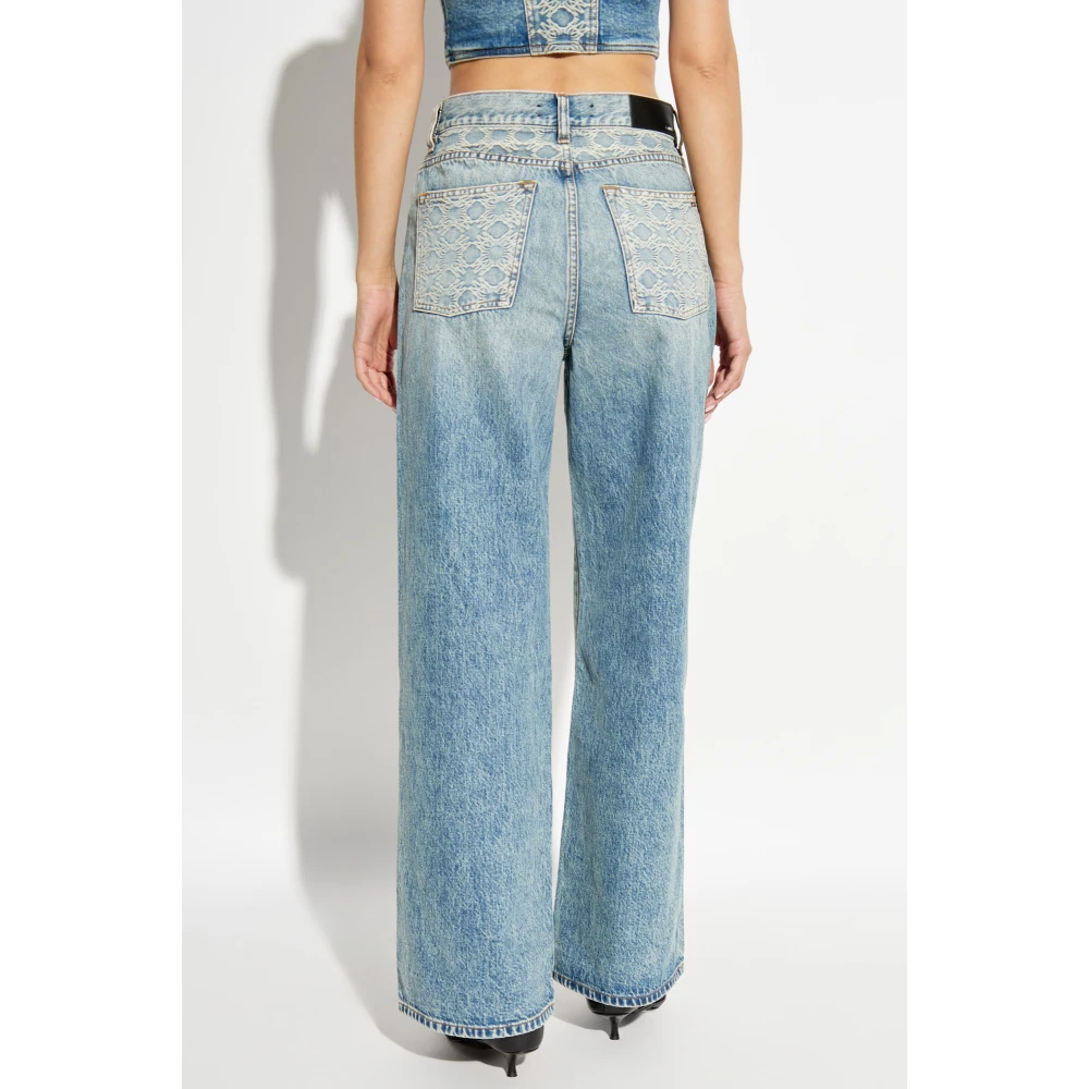 Amiri Jeans met Logo Blue Dames