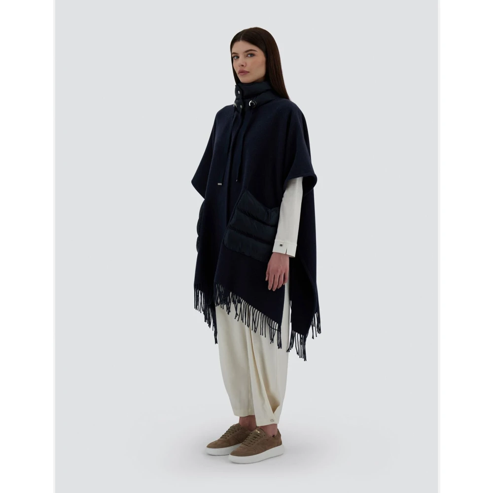 Herno Ultralichte Warme Nylon Resort Poncho Black Dames