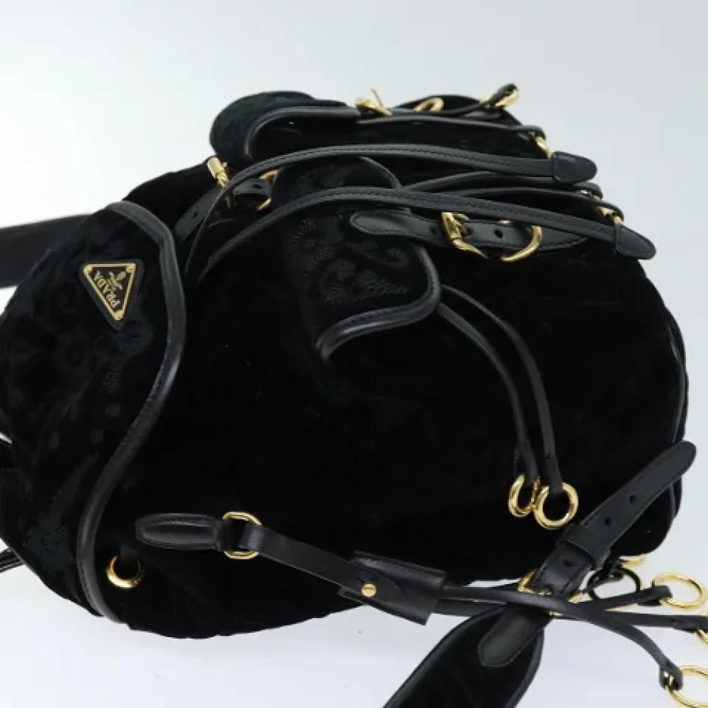 Prada Vintage Pre-owned Fabric backpacks Black Dames