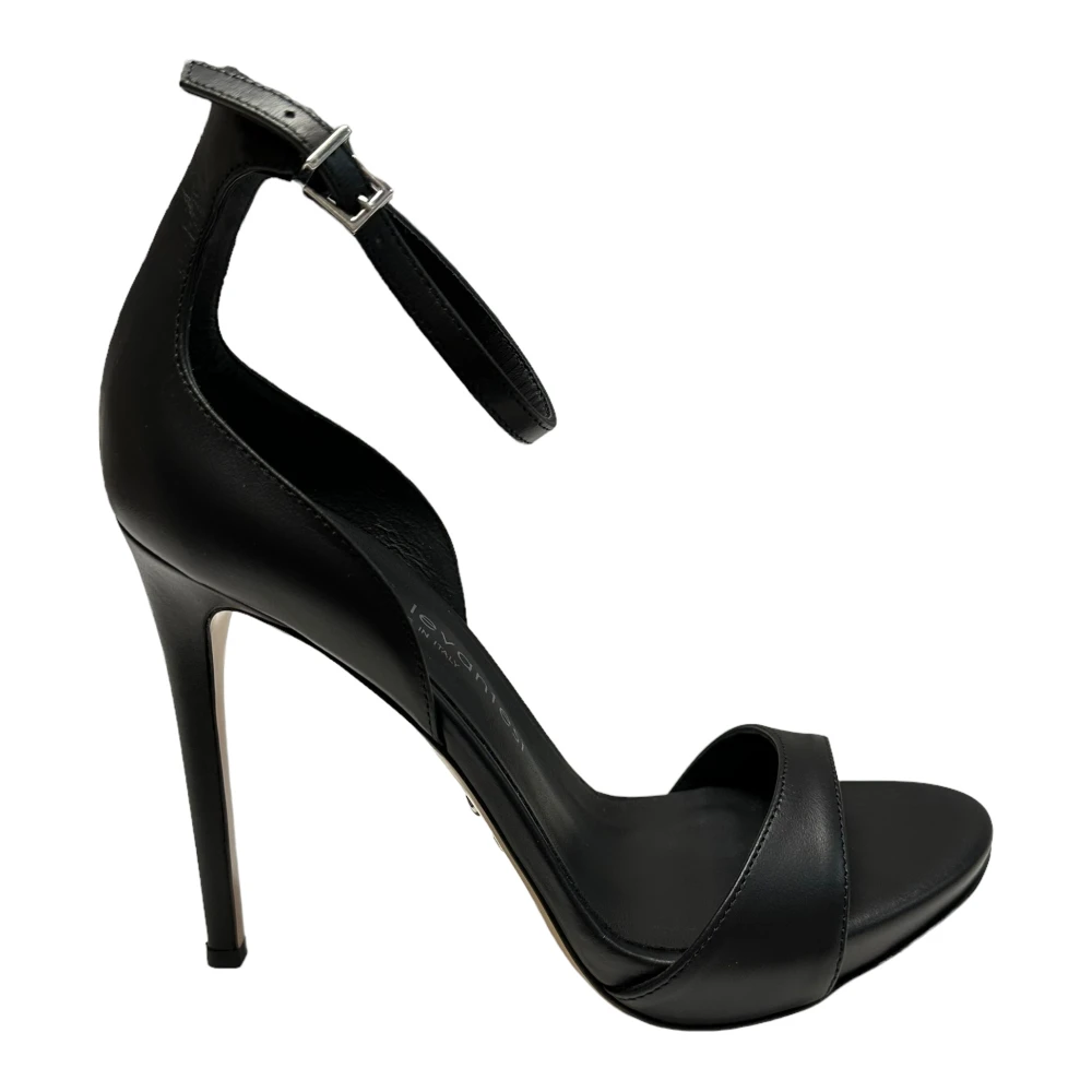 Sergio Levantesi Enkelband Leren Sandalen Black Dames