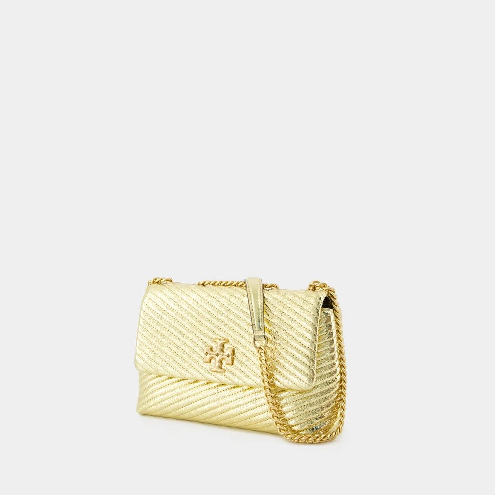 TORY BURCH Gouden Leren Kleine Schoudertas Yellow Dames