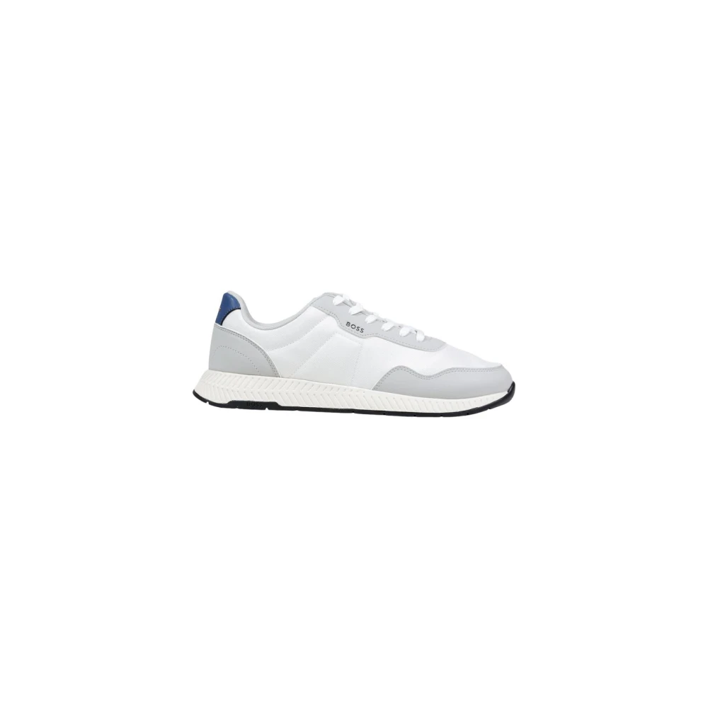 Hugo Men's Gray Lace-Up Polyester Sneakers