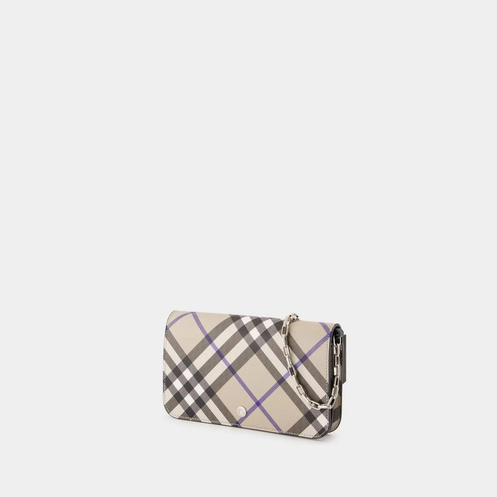 Burberry Ketting Portemonnee Synthetisch Leer Neutraal Beige Dames