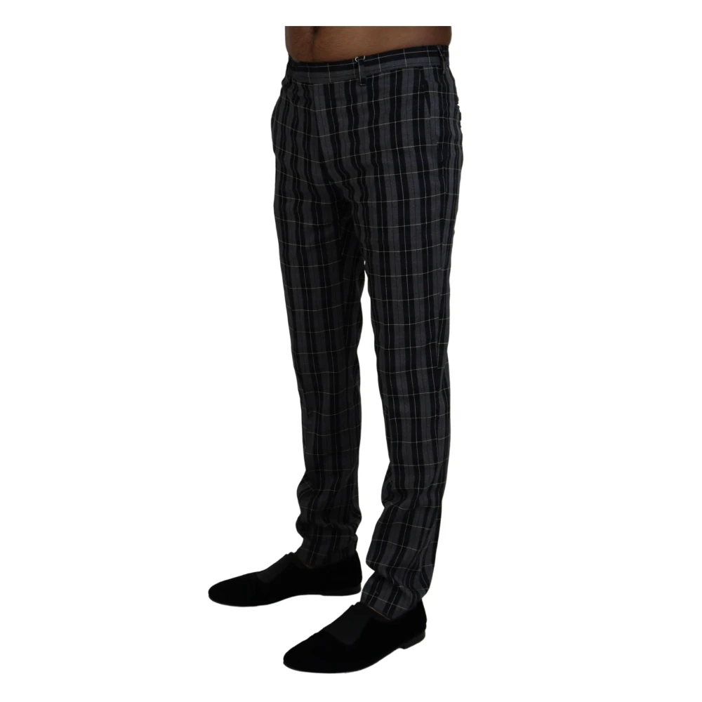 Bencivenga Elegante wollen ruit chino broek Gray Heren