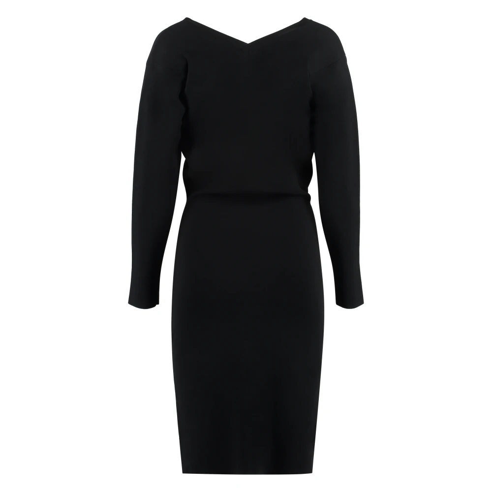 Stella Mccartney Geribbelde Viscose Jurk Black Dames