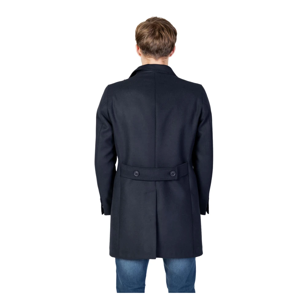 Mulish Blauwe Reverskraag Button-Up Jas Blue Heren
