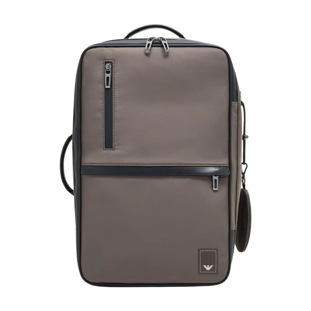 Emporio Armani Men's Brown Stylish Bucket Bag & Backpack - Backpacks - One Size - Bags