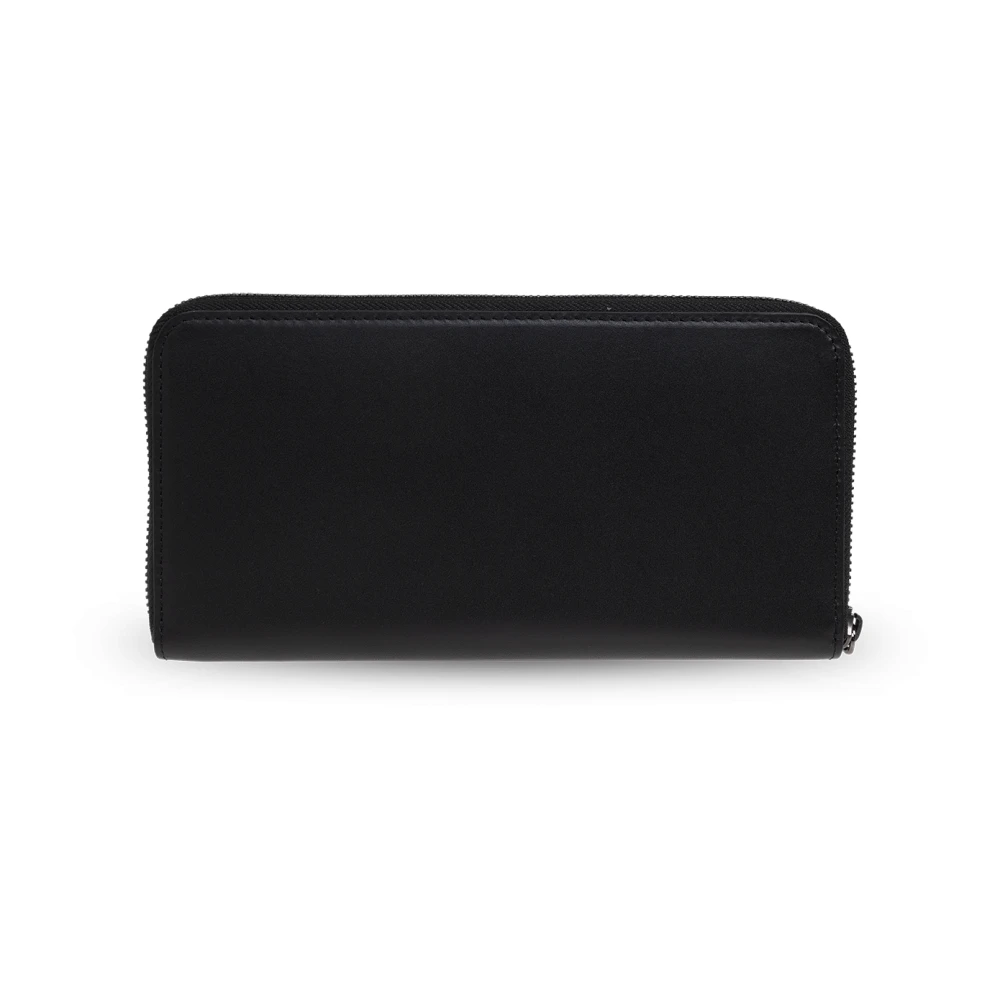 Yohji Yamamoto Leren portemonnee uit de Discord-collectie Black Unisex