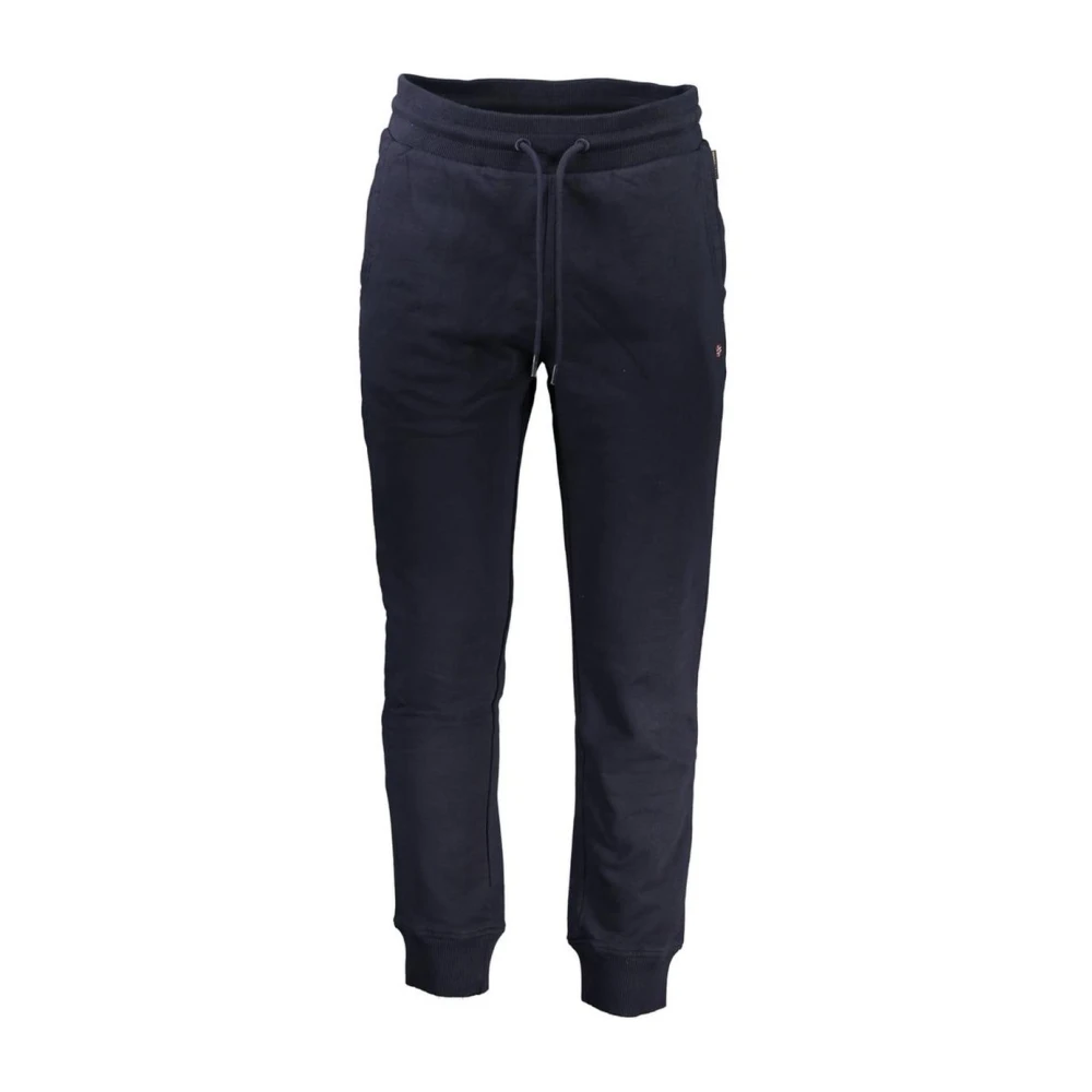 Napapijri Uomo Blu Pantaloni In Cotone Straight-Leg