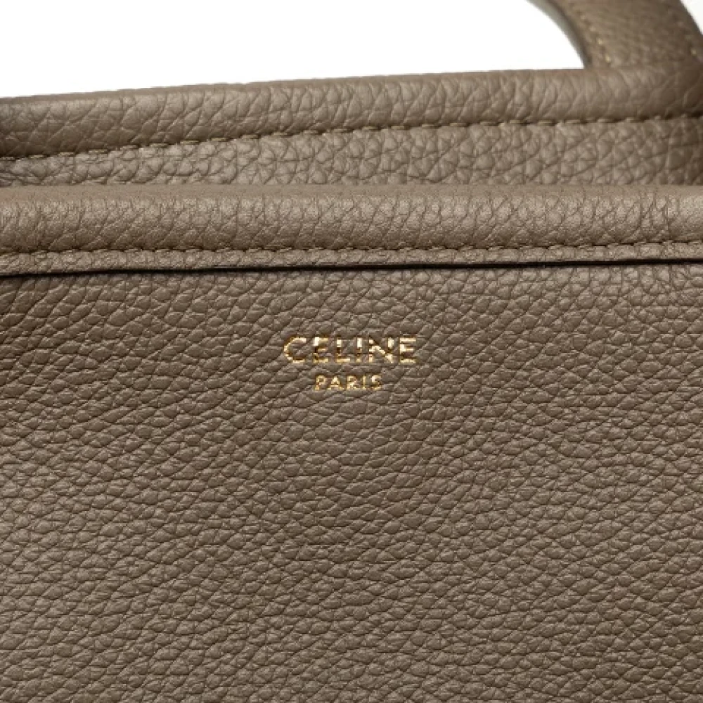 Celine Vintage Pre-owned Leather handbags Beige Dames
