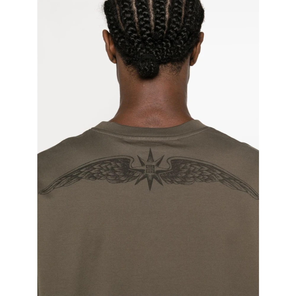 Givenchy Militair Groene Logo T-Shirt Green Heren