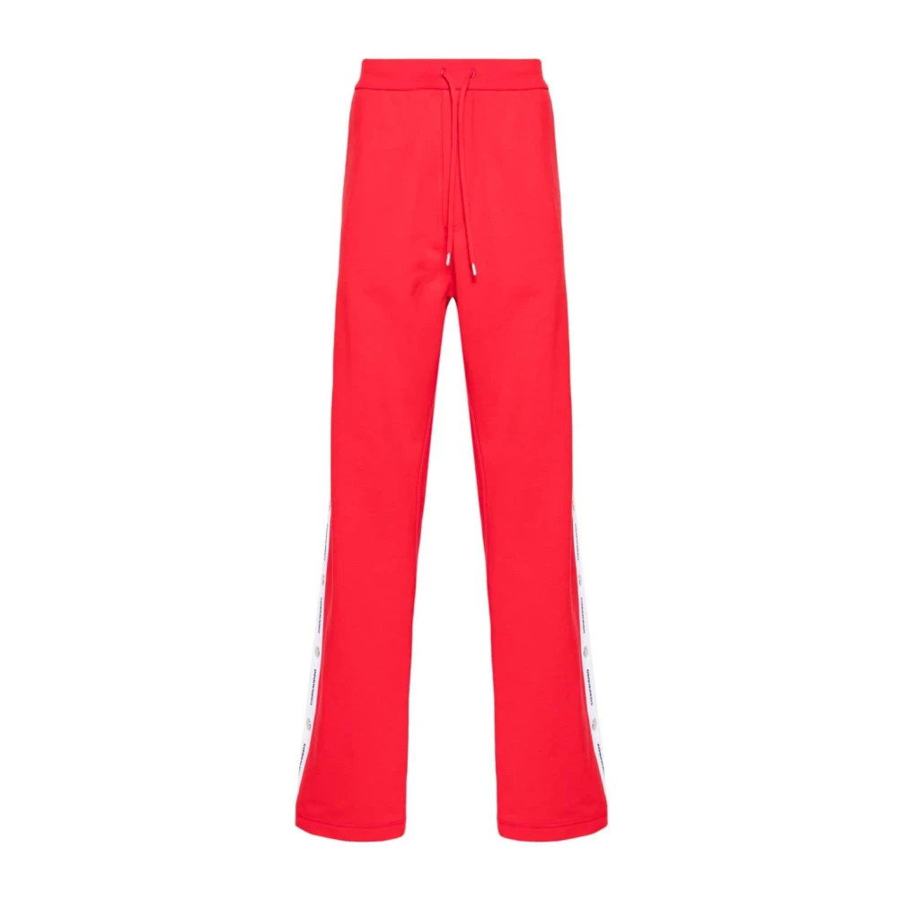 Dsquared2 Sweatpants met logo band en zijdelingse drukknoopsluitingen Red Heren