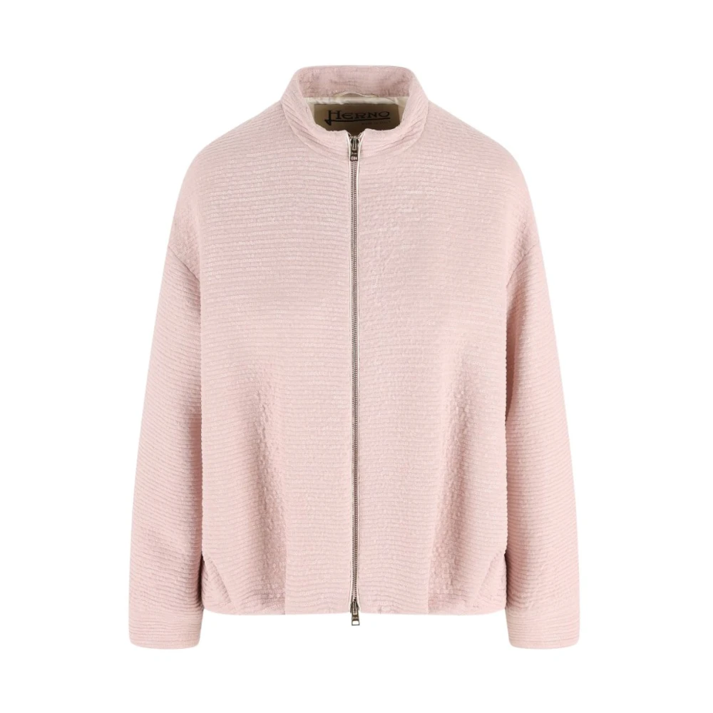 Herno Women's Pink Zip-Throughs, S, Sequin Jacket
