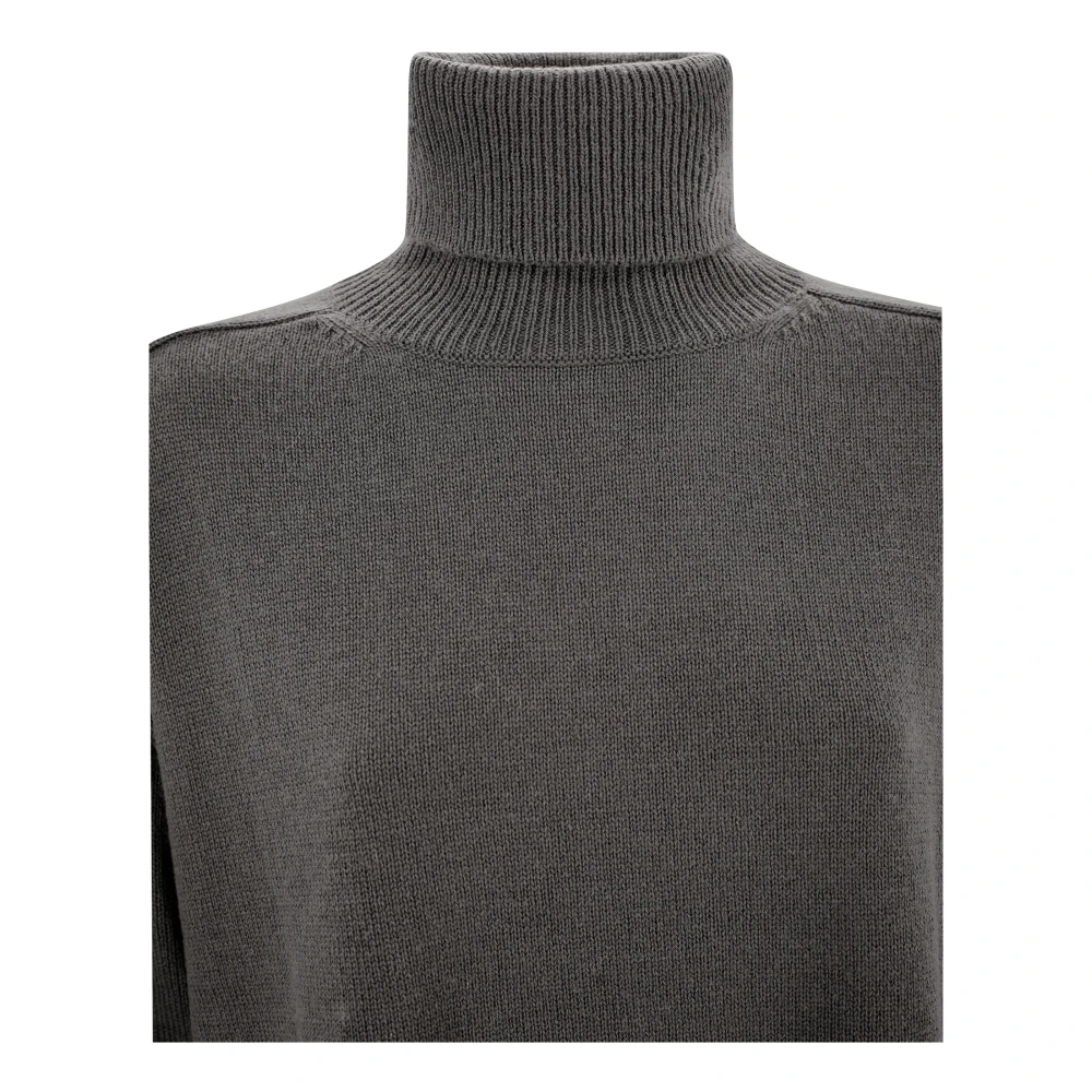 P.a.r.o.s.h. Taupe Gebreide Trui met Hoge Hals Gray Dames