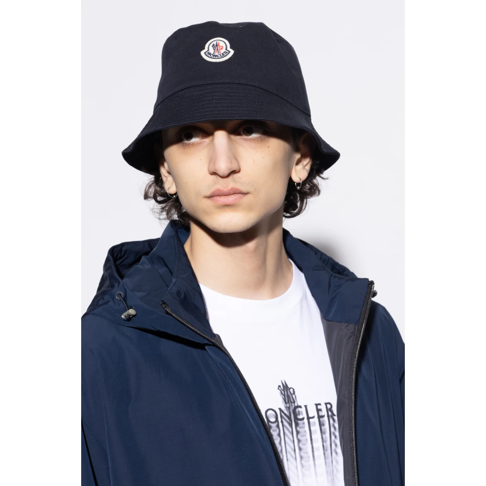 Moncler Hoed met logopatch Blue Heren