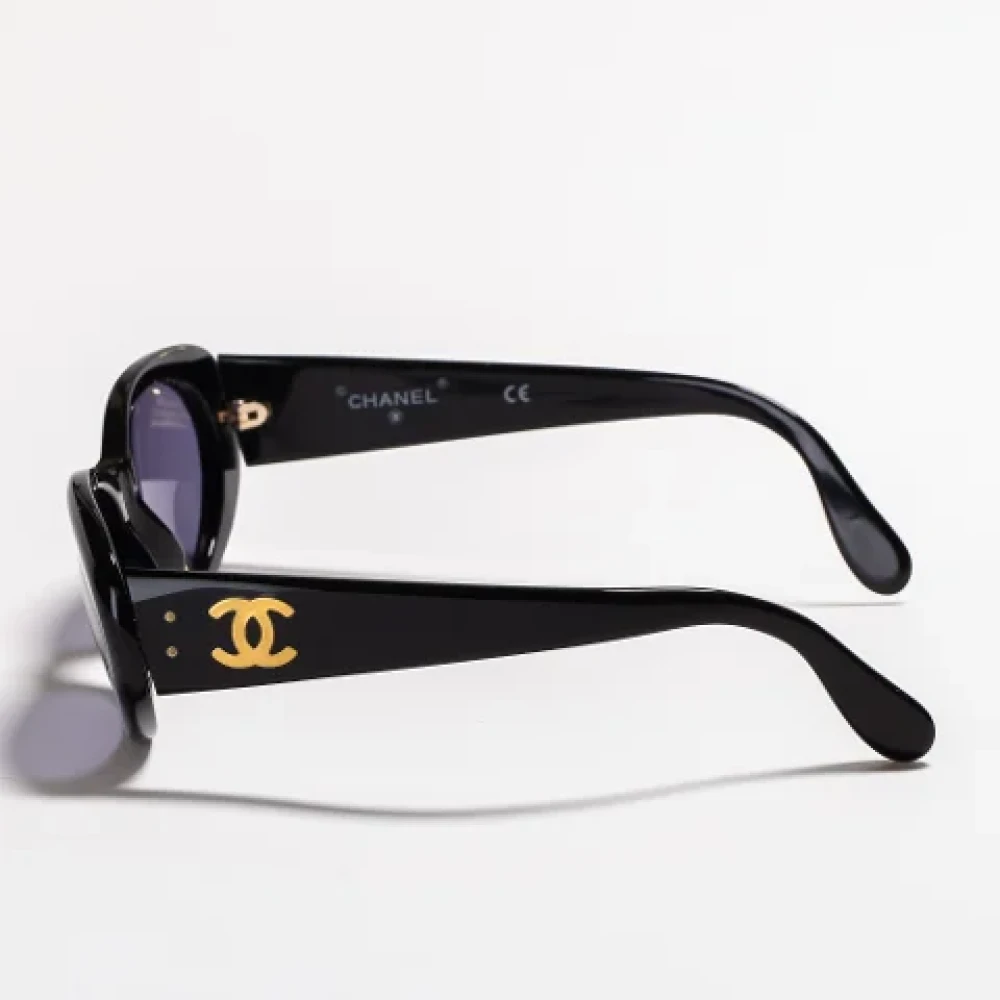 Chanel Vintage Pre-owned Acetate sunglasses Black Dames