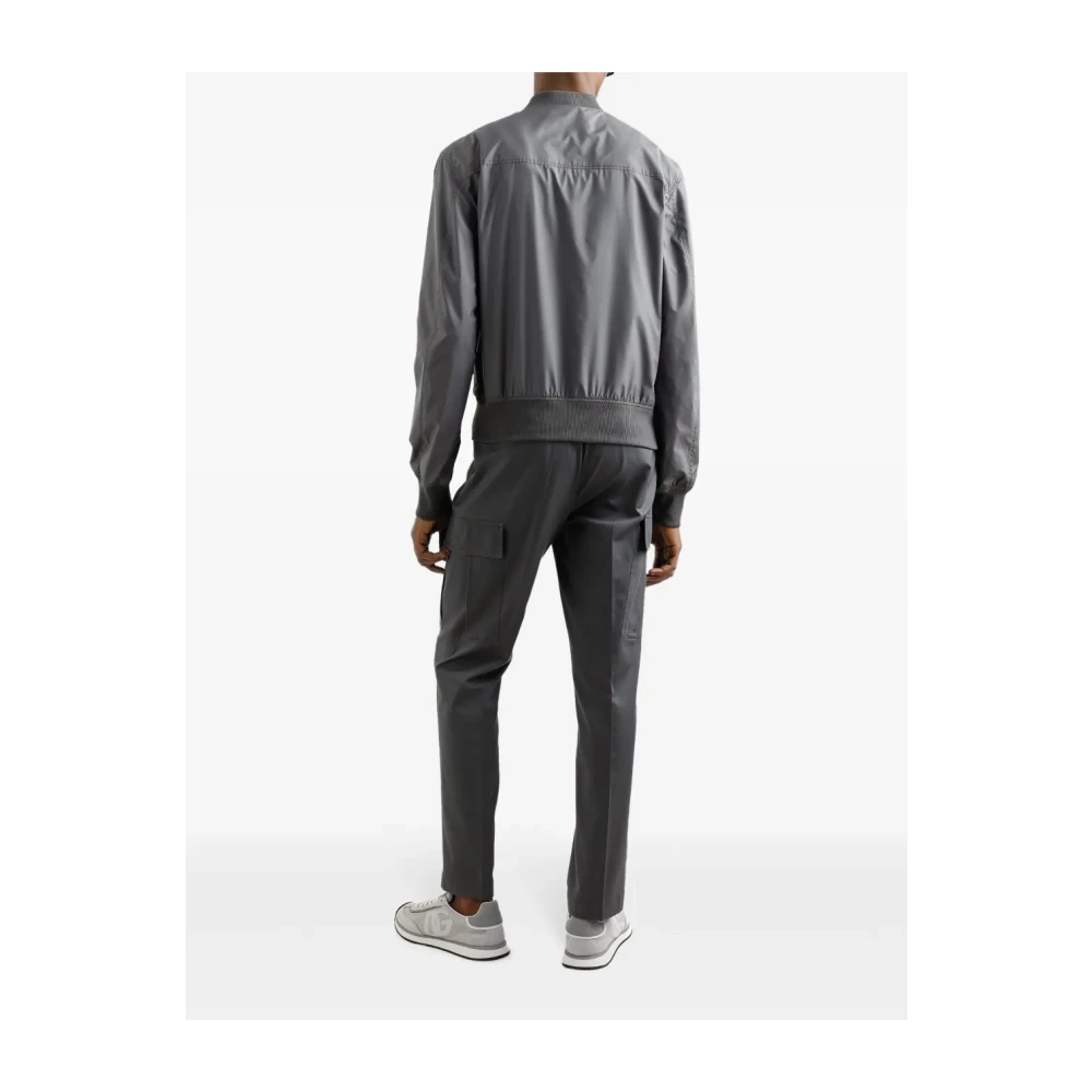 Dolce & Gabbana Bomberjack met logoplaat Lichtgrijs Gray Heren