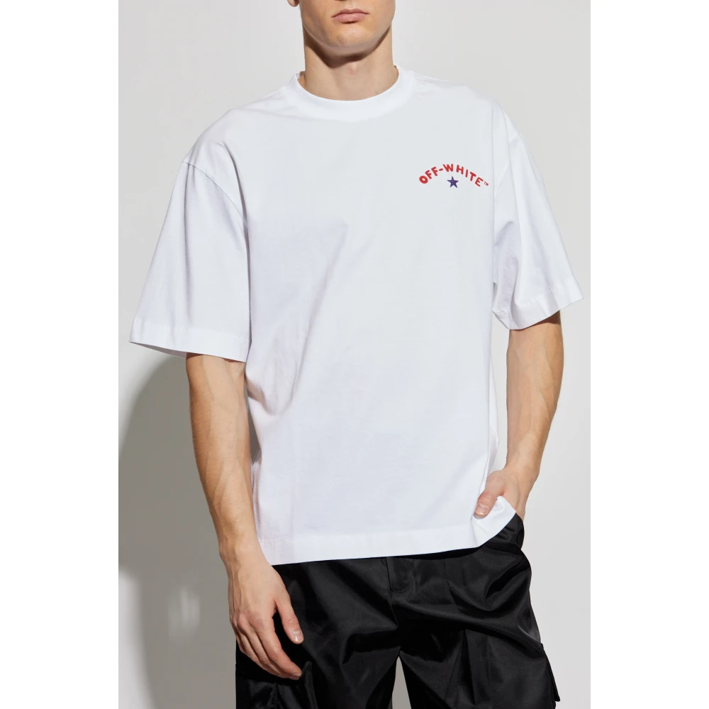Off White T-shirt met logo White Heren