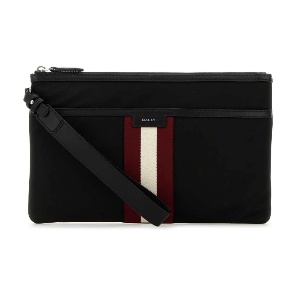 Bally Stijlvolle Zwarte Nylon Code Clutch Black Heren