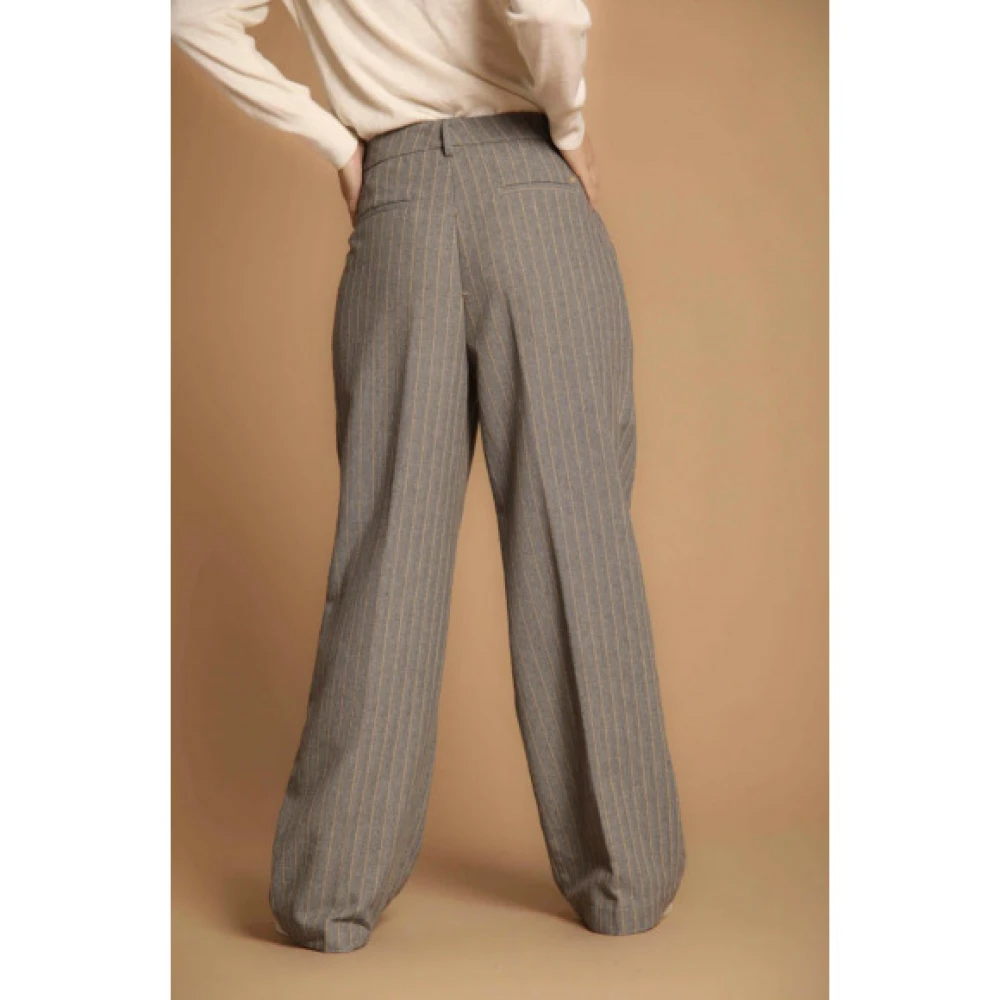 Mason's Beige Chino Broek met Lurex Streep Gray Dames