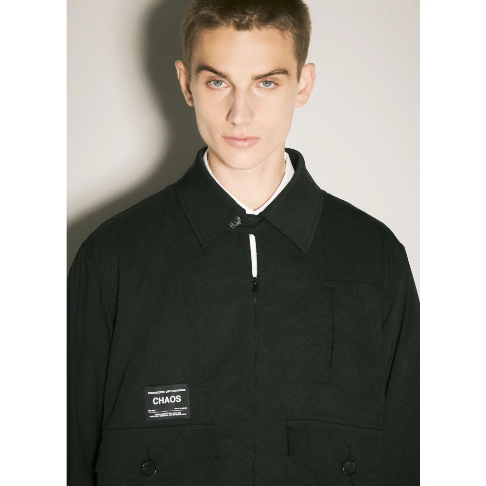 Undercover Logo Patch Twill Overshirt Black Heren