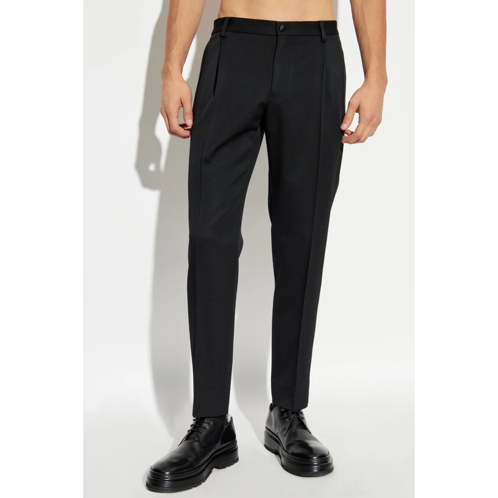 Dolce & Gabbana Wollen smokingbroek Black Heren