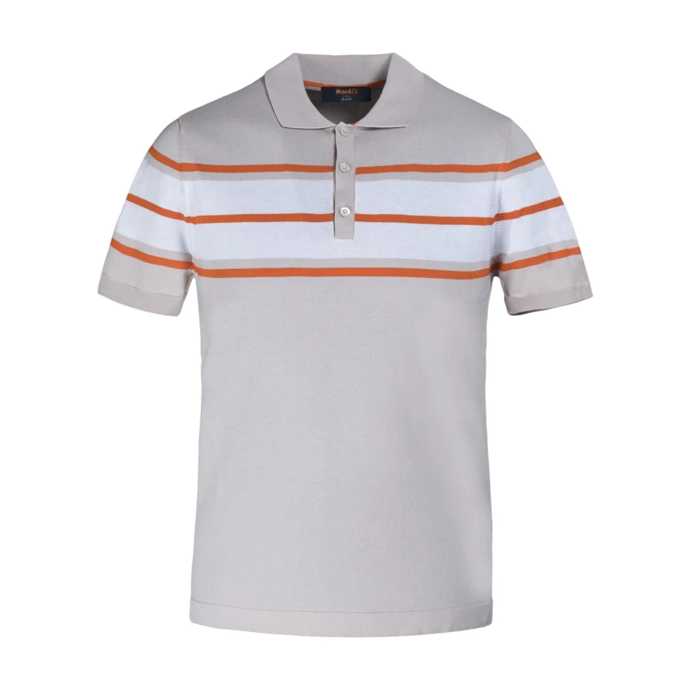 Moorer Men's Beige Round-Neck Knitwear, M, Polo-Style Knit