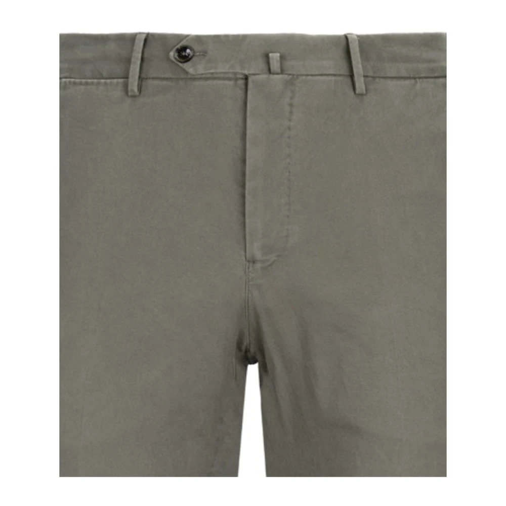 PT Torino Heren Knop Rits Broek Slim Fit Green Heren